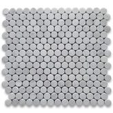 Carrara Marble Italian White Bianco Carrera 3/4" Penny Rounds Mosaic Tile Honed